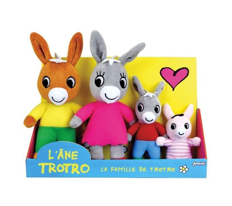 Coffret Peluches Trotro Famille — 4 Peluches Brodées, Dès 3 Ans