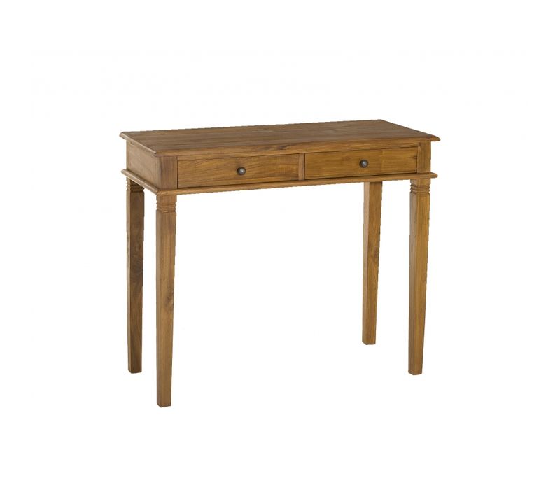 Api - Bureau Marron Bois Teck 2 Tiroirs