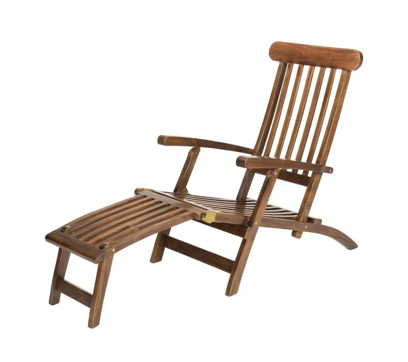 Maeva - Chaise Longue De Jardin En Bois Teck Huilé