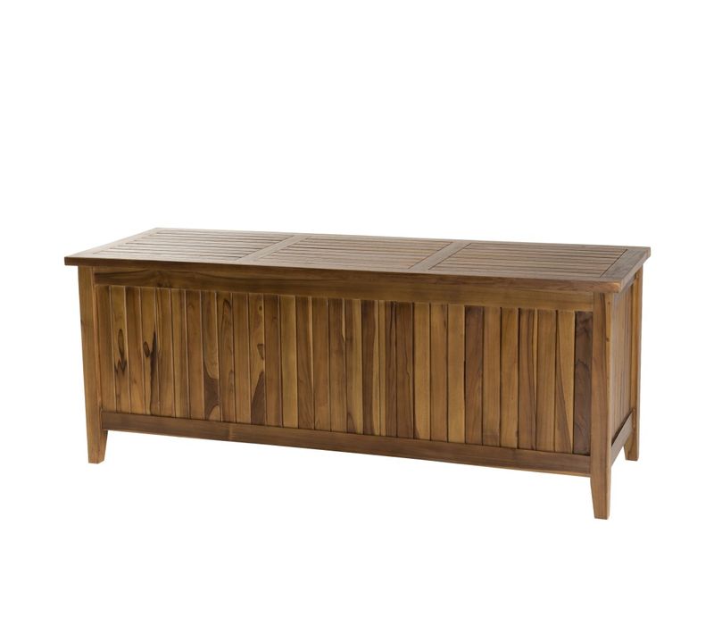 Maeva - Coffre De Jardin Piscine En Bois Teck Huilé 165x55cm