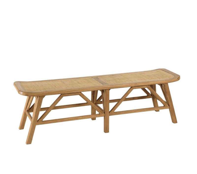 Amy - Banc 2 Places En Bois De Mindi Et Rotin Naturel Amy