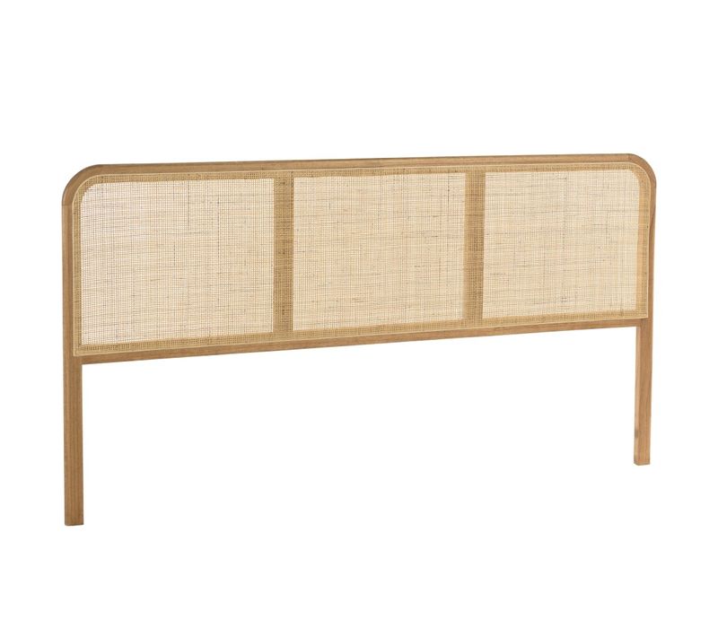 Amy - Tête De Lit En Bois De Mindi Et Rotin Naturel Pour Lits 160/180cm Amy