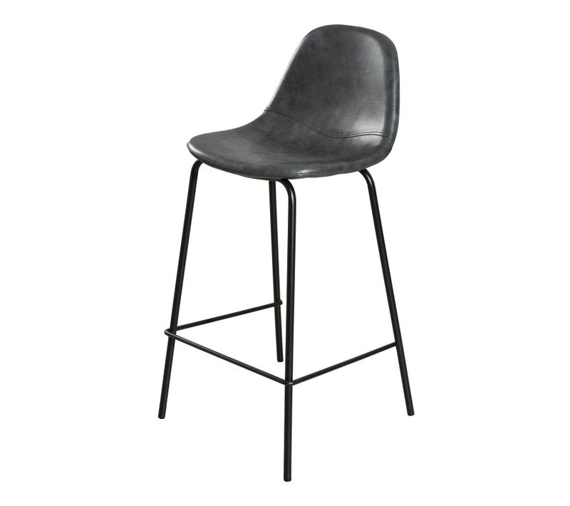 Tom - Lot De 2 Tabourets De Bar John Anthracite Hauteur D'assise 65cm
