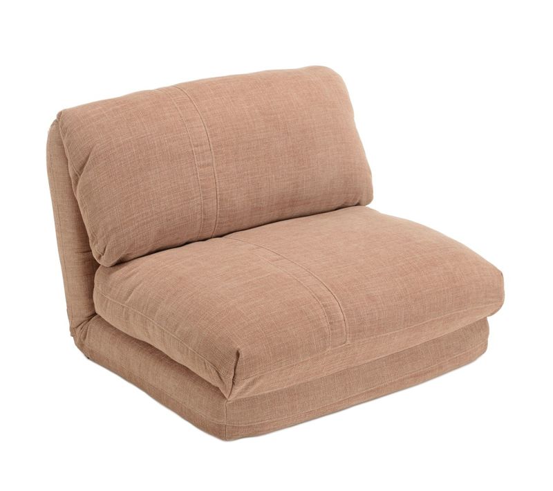 Angele - Chauffeuse 1 Place Convertible En Tissu Couleur Vieux Rose