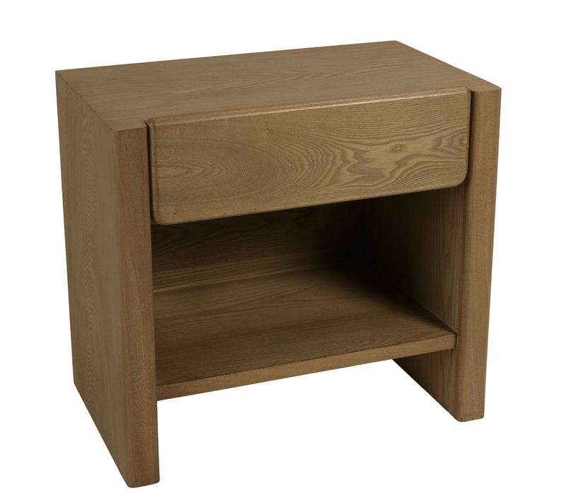 Ella - Chevet Couleur Naturelle 1 Tiroir Design Arrondi