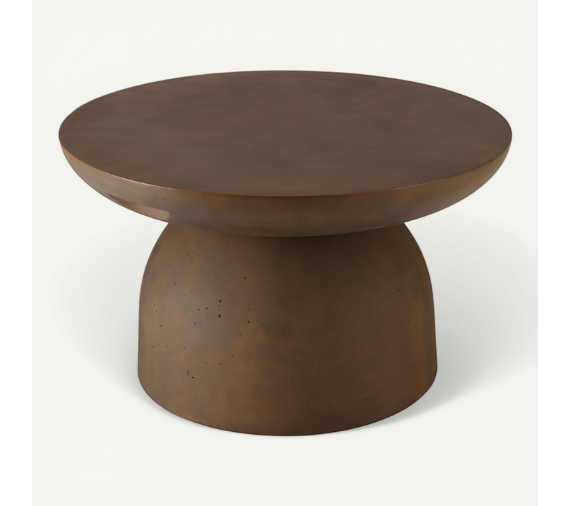 Nestor - Table Basse Ronde En Béton Marron D70cm