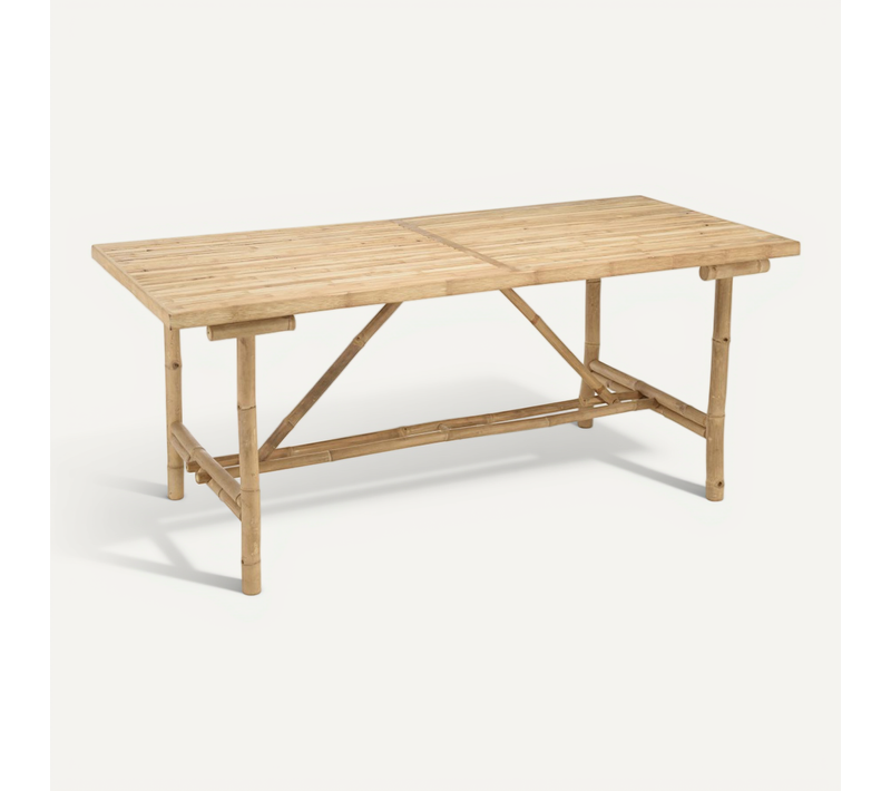 Vital - Table à Manger En Bambou 180x80cm