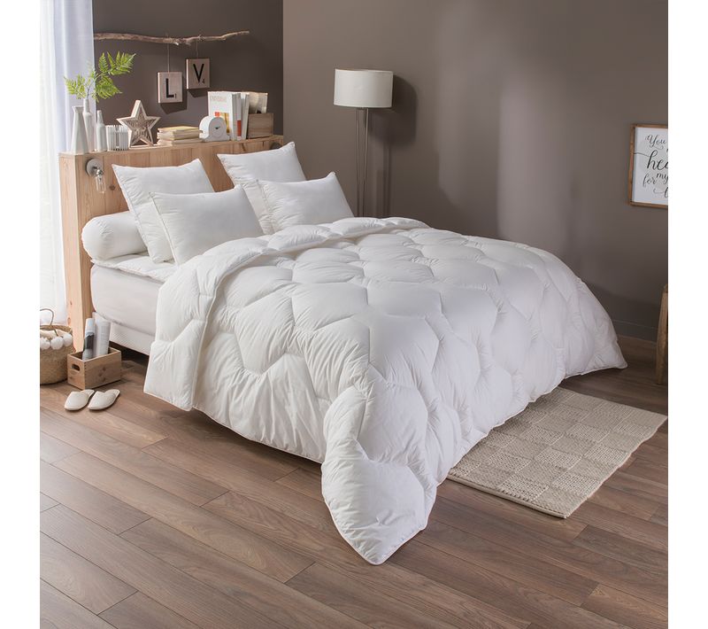 Couette Protection Active Anti-acariens Végétal Tres Chaude 220 X 240 Cm Blanc