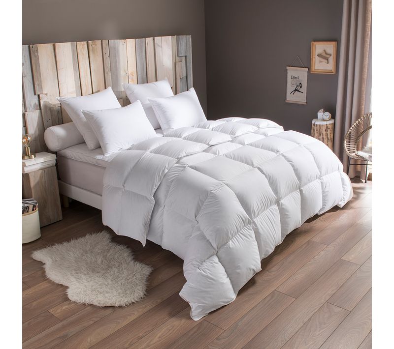 Pack Duvet Couette Chaude + Oreiller -50% Duvet De Canard 240 X 260 Cm Blanc