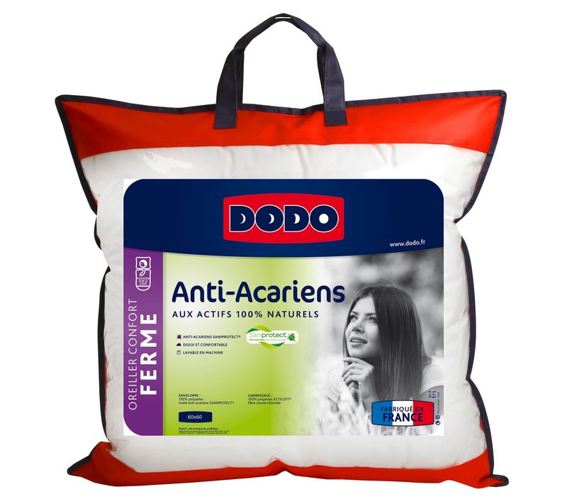 Oreiller ferme 60x60 cm DODO SANIPROTECT ANTI-ACARIENS