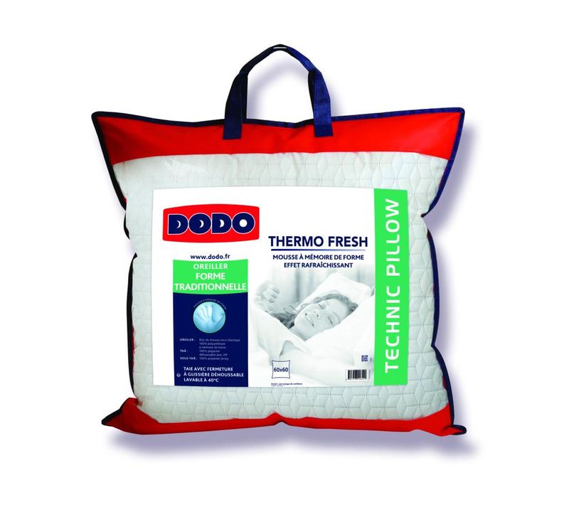 Oreiller  - Mousse Mémoire De Forme Effet Rafraîchissant - 60x60 Cm - Fresh