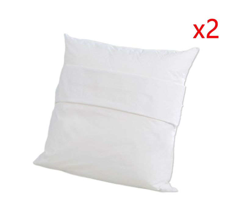 Lot De 2 Protège Oreillers Imperméable Et Respirant 65 X 65 Cm Blanc