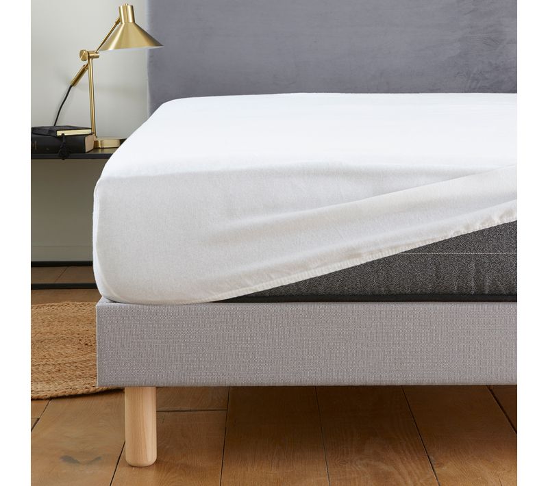 Alèse - Protège Matelas Absorbant - Molleton De Coton Bio 160 X 200 Cm Blanc