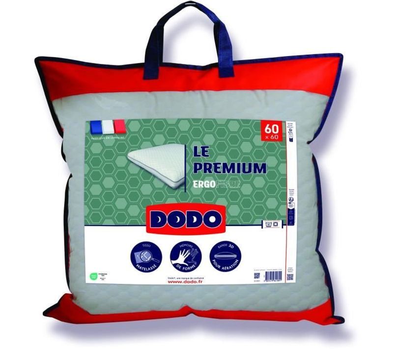 Oreiller Le Premium 60x60 Cm - Mémoire De Forme - Taie Déhoussable