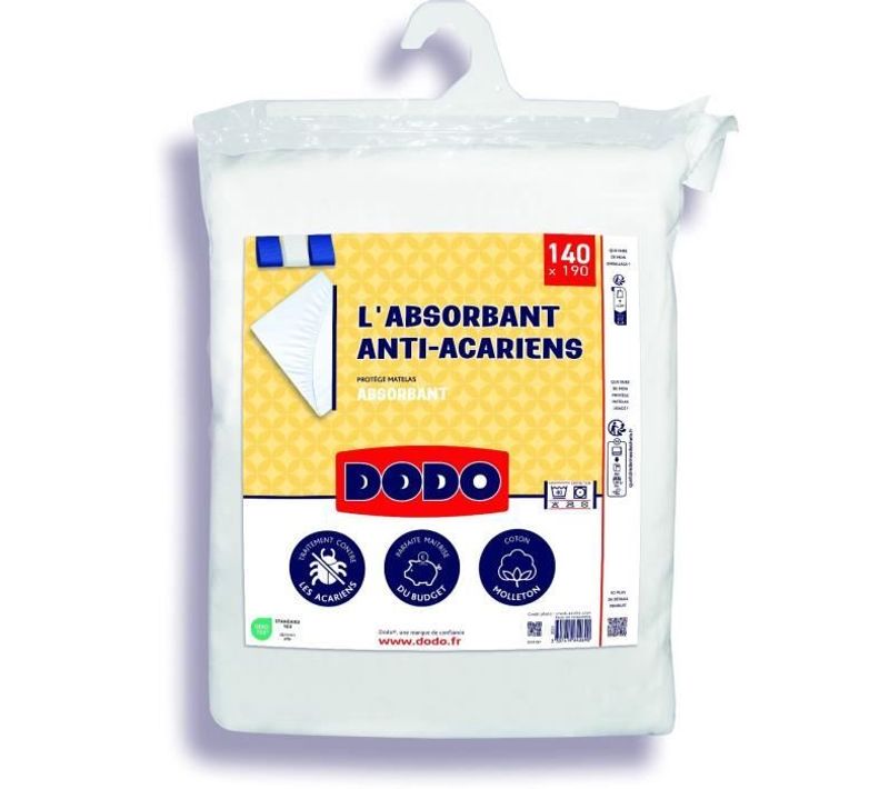 Protege Matelas Absorbant - 140x190 Cm - Coton - Anti Acariens