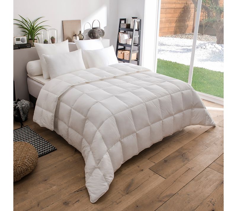 Couette Toucher Duvet - Tempérée 220 X 240 Cm Blanc