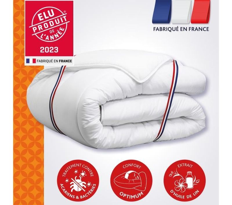 Couette 140x200 Cm  Champs De Lin - Chaude - 450g/m² - Couette 1 Personne -douce Et Chaude -anti-ac