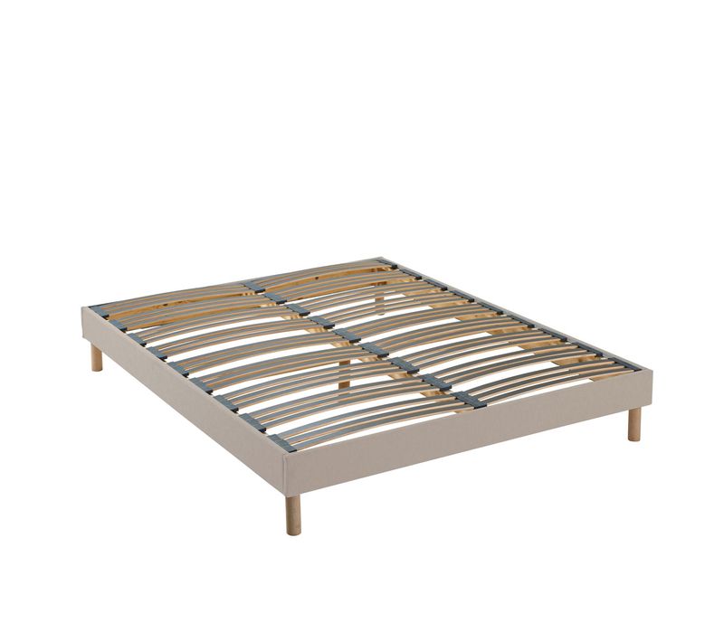 Sommier En Kit - Lattes Flexibles - Beige 160 X 200 Cm Beige