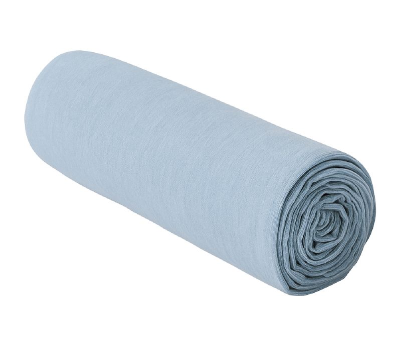 Drap Housse 2 En 1 - Alèse Imperméable Intégrée - Coloris Givre 160 X 200 Cm Bleu Clair