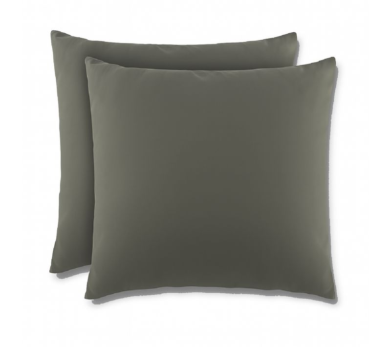 Lot De 2 Taies D'oreiller 2 En 1 - Alèse Absorbante Intégrée - Coloris Sable 60 X 60 Cm Marron
