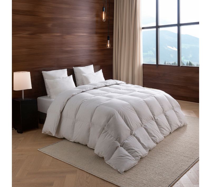 Couette Alpage - 55% Duvet - 30% Laine Thermorégulante - Temperee 200 X 200 Cm Blanc
