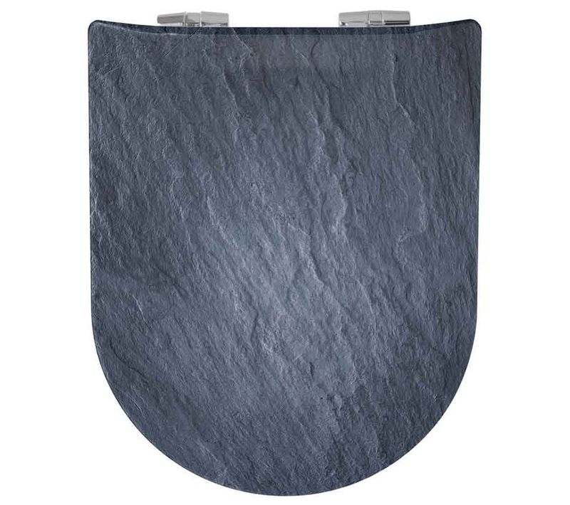 Abattant Double Olfa Déclipsable Imitation Ardoise Mat - 47x36.5 Cm - Ardoise