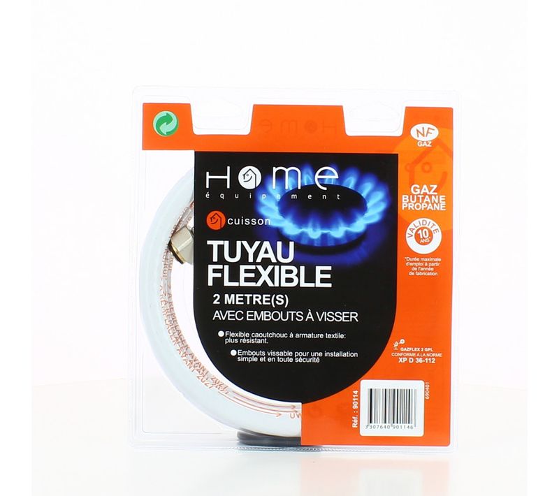 Tuyau De Gaz Butane 2m Validité 10 Ans  90114 Pour Cuisinière