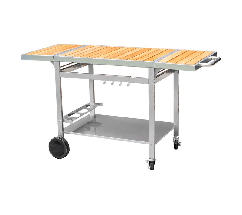 Desserte Pour Plancha En Bois Et Métal Grandi Xl