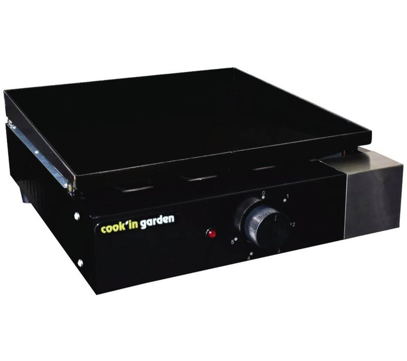 Plancha Électrique Avec Capot "finesta 43" - 2500 W - 44 X 56 X 19.5 Cm - Fonte Émaillée
