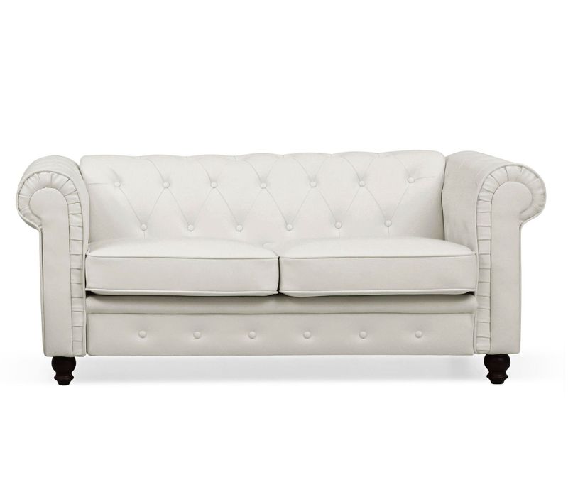 Grand Canapé 2 Places Chesterfield Blanc