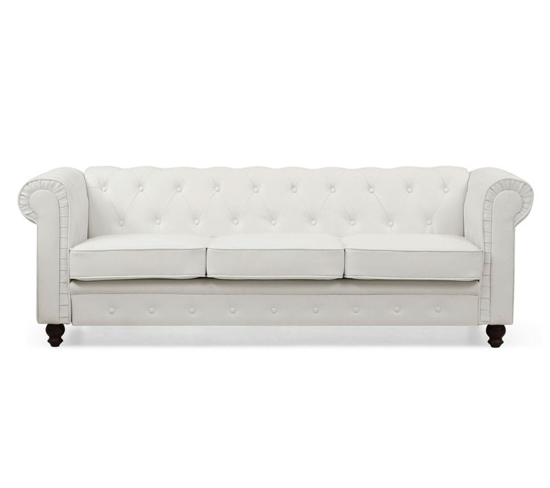 Grand Canapé 3 Places Chesterfield Blanc