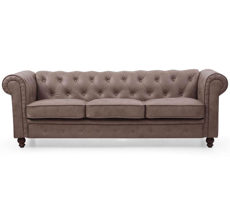 Grand Canapé 3 Places Chesterfield Vintage