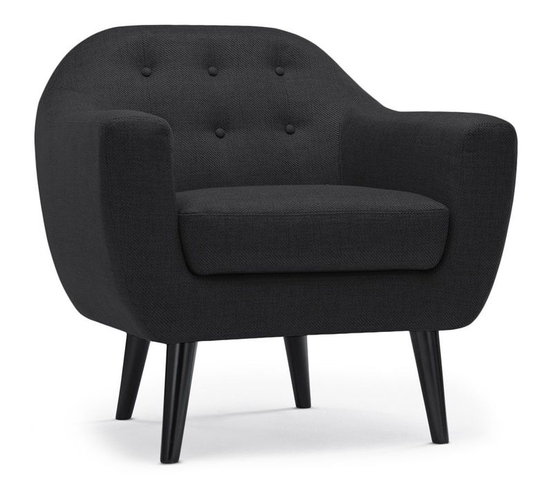 Fauteuil Scandinave Fidelio Tissu Noir