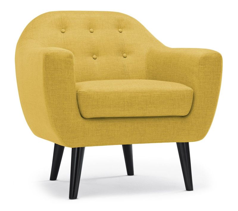 Fauteuil Scandinave Fidelio Tissu Jaune