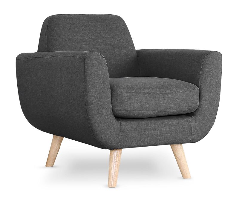 Fauteuil Scandinave Danube Tissu Gris Foncé