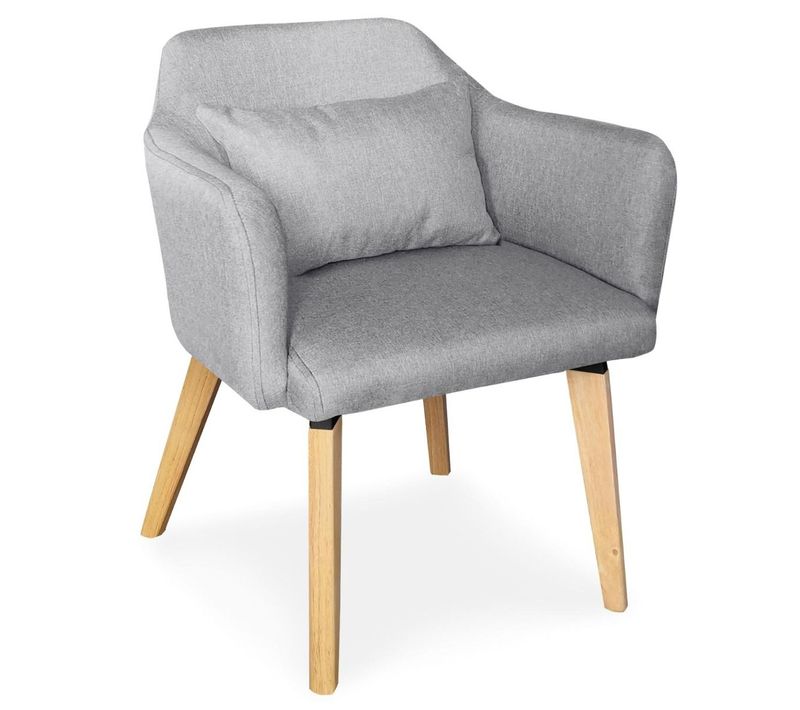 Chaise / Fauteuil Scandinave Dantes Tissu Gris