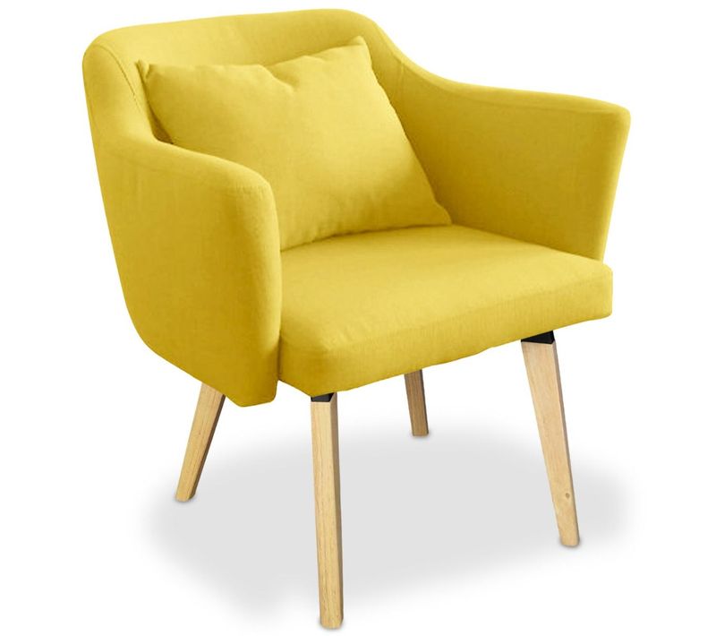 Chaise / Fauteuil Scandinave Dantes Tissu Jaune