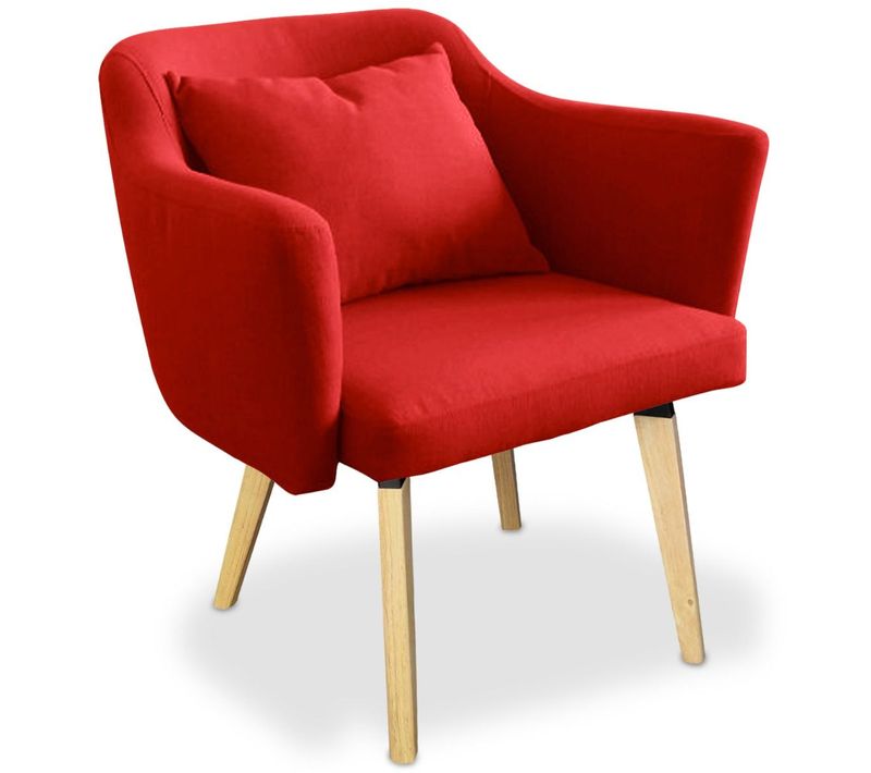 Chaise / Fauteuil Scandinave Dantes Tissu Rouge