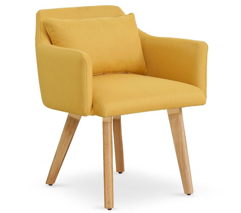 Chaise / Fauteuil Scandinave Gybson Tissu Jaune