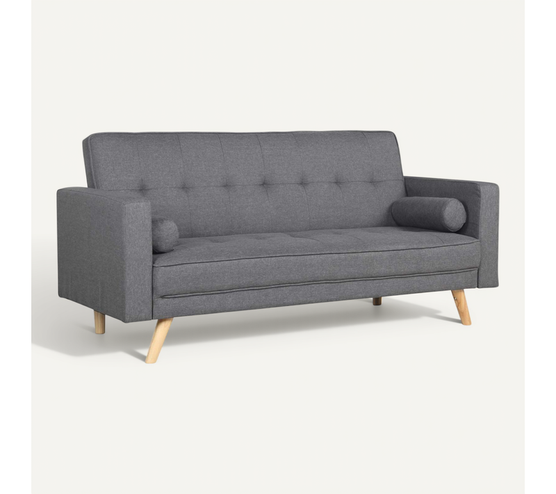 Canapé Convertible Clic-clac Scandinave Slow Tissu Gris Foncé