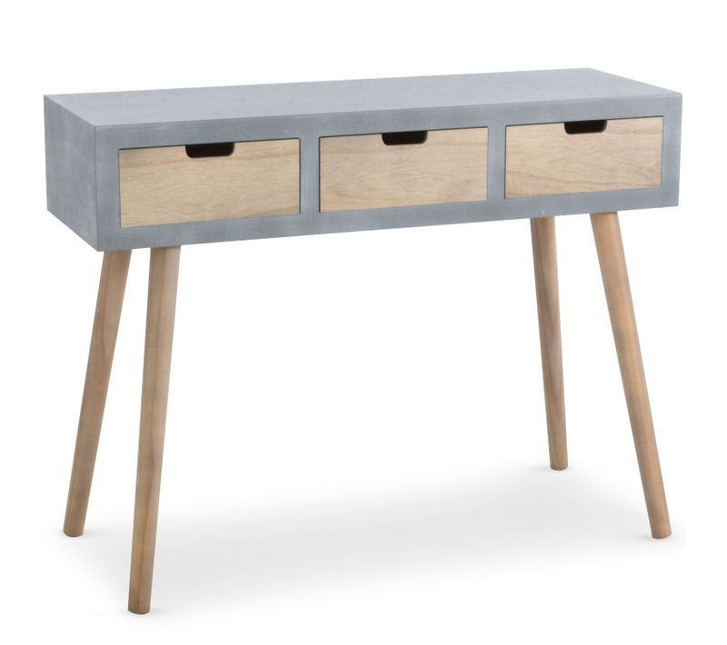 Console Scandinave 3 Tiroirs Tatum Gris