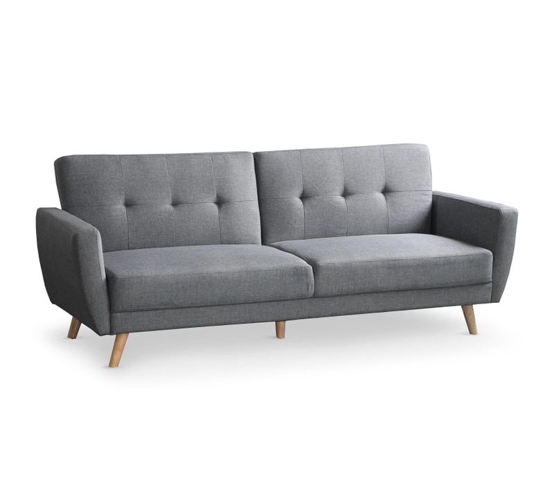 Canapé Convertible Clic-clac Scandinave Refresha Tissu Gris Clair