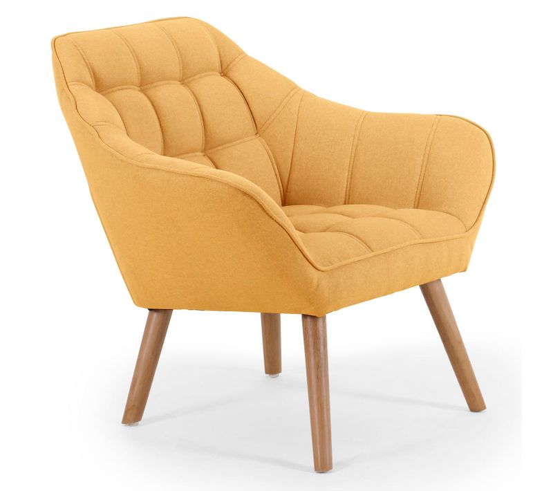 Fauteuil Scandinave Zentao Tissu Jaune