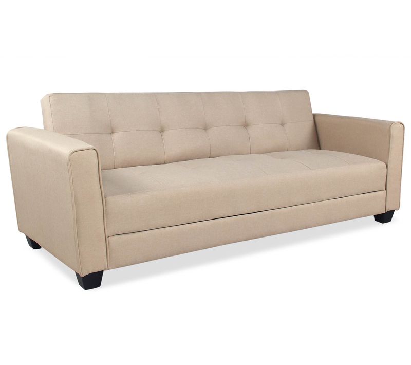 Canapé Convertible 3 Places Clayton Tissu Beige