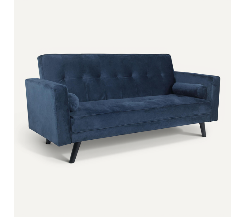 Canapé Convertible Clic-clac Scandinave Slow Velours Bleu