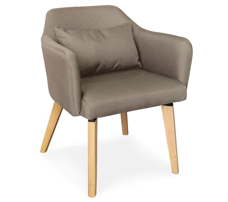 Chaise / Fauteuil Scandinave Shaggy Tissu Taupe