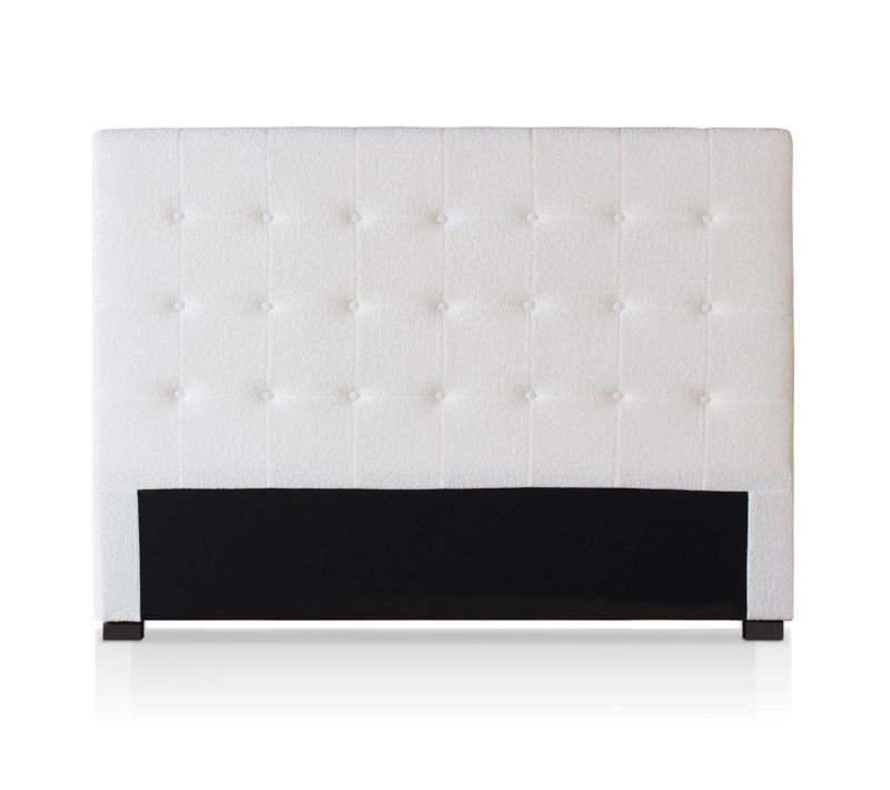 Tête De Lit Capitonnée Luxor 160cm Tissu Bouclette Crème
