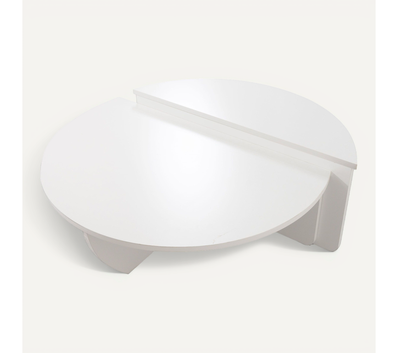 Set De 2 Tables Basses Design Glowik Blanc Mat