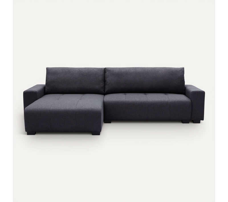 Canapé D'angle Convertible élégant Malone Tissu Noir