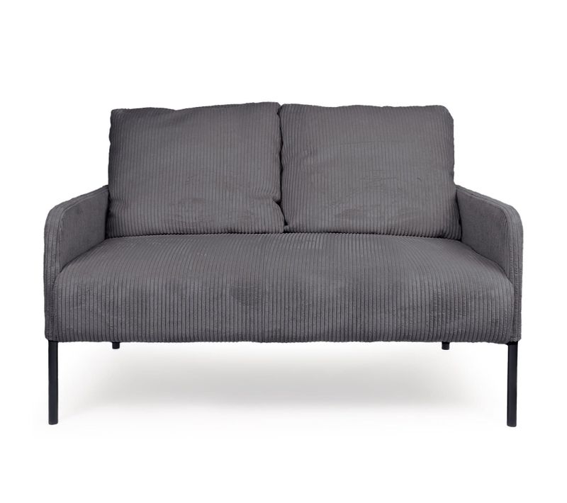 Canapé 2 Places Moderne Et Élégant Manuelo Velours Côtelé Gris Foncé